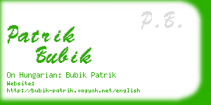 patrik bubik business card